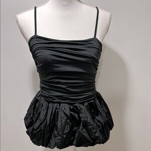 Future Collective Womens Strappy Tank Babydoll Top Size Small Black Fairy Whimsy